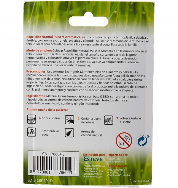 Repel Bite Natural Pulsera Aromatica Citronela
