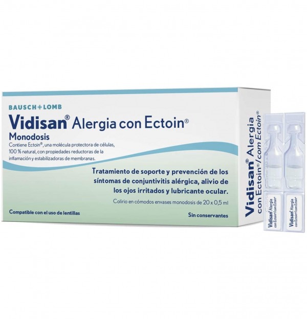 Vidisan Alergia Con Ectoin Colirio Monodosis 20 x 0,5 ml. - Bausch + Lomb
