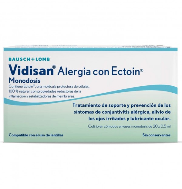 Vidisan Alergia Con Ectoin Colirio Monodosis 20 x 0,5 ml. - Bausch + Lomb