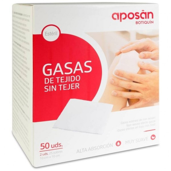 Aposán Gasas De Tejido Sin Tejer Estériles Alta Absorción 50Uds
