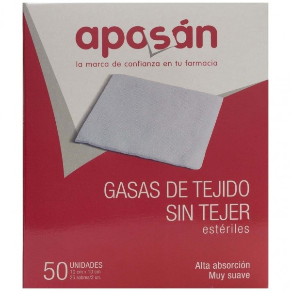 Aposán Gasas De Tejido Sin Tejer Estériles Alta Absorción 50Uds