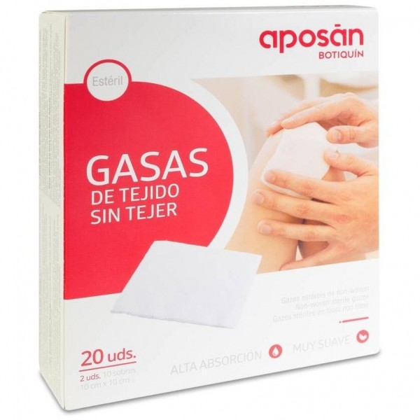 Aposan Gasa Estéril Tejido Sin Tejer 10Cmx10Cm 20 Gasas (2Ud/Sobre)