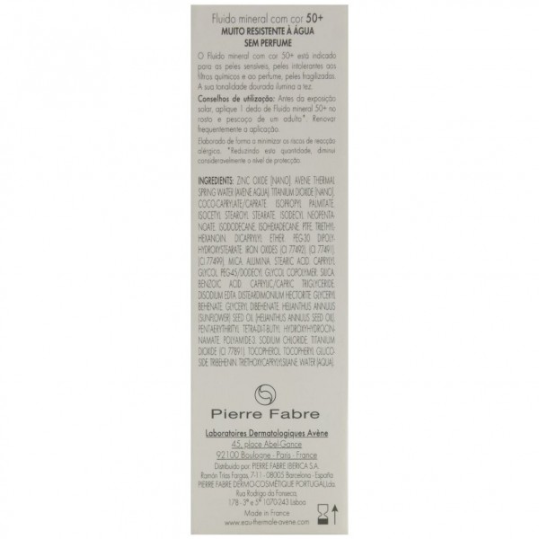 Avène Solar Fluido Mineral Color Spf50+ 40Ml