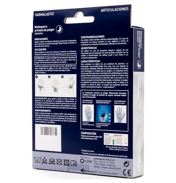 Muñequera Artrosis De Pulgar Descanso Izquierda , 1U Talla Mediana -  Innova Farmalastic