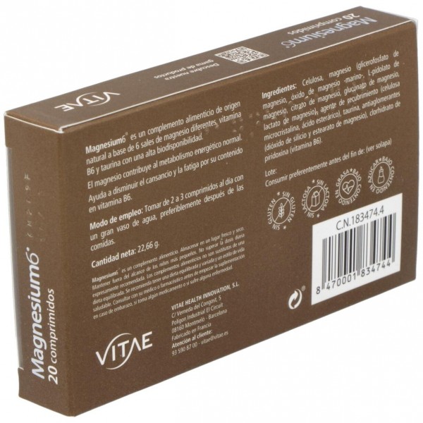Vitae Magnesium6 20 Comprimidos
