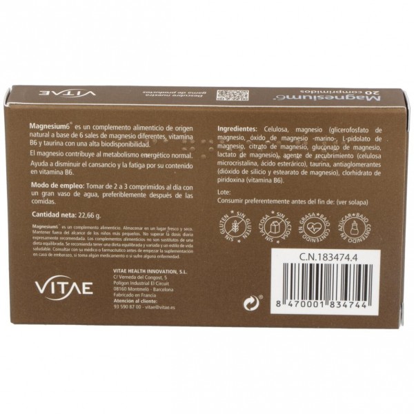 Vitae Magnesium6 20 Comprimidos