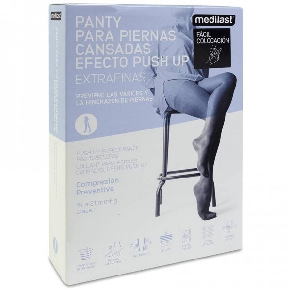 Medilast Panty De Compresión Preventiva Para Piernas Cansadas De Fácil Colocación 431 Negro Talla M, 1 Unidad