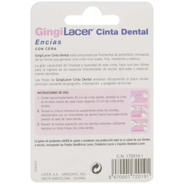 Lacer Gingilacer Cinta Dental Encías Con Cera 2X50M