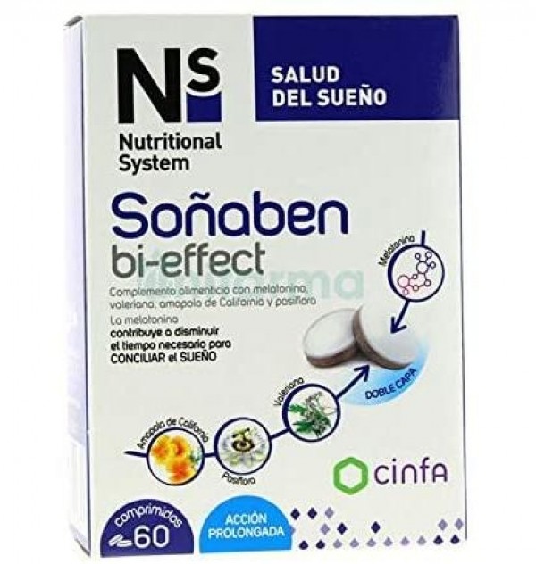 Ns Soñaben Bi-Effect 1,85 Mg Melatonina (60 Comprimidos)