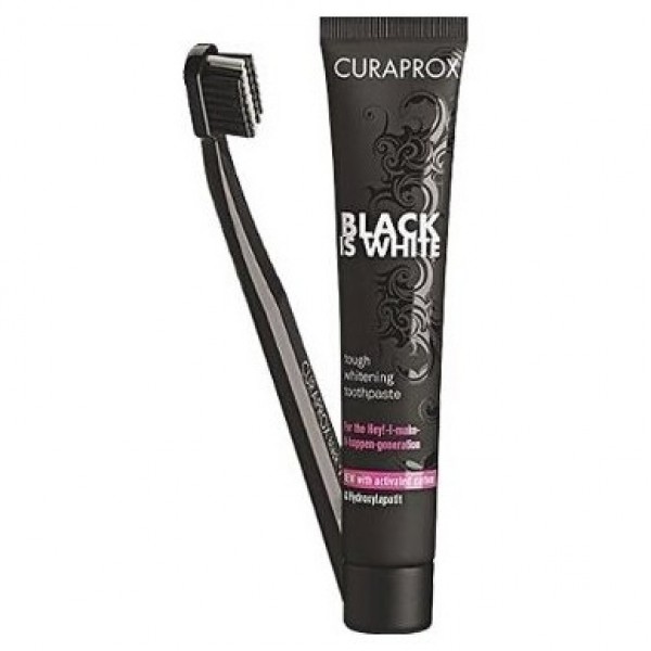 Curaprox Black Is White Set Dentífrico 90Ml + Cepillo Dental