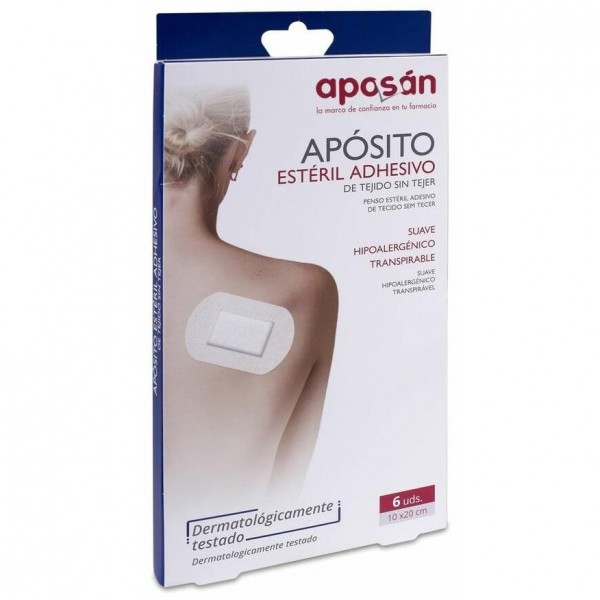 Aposán Apósito Estéril Adhesivo Tejido Sin Tejer 10X20 Cm, 6 Uds