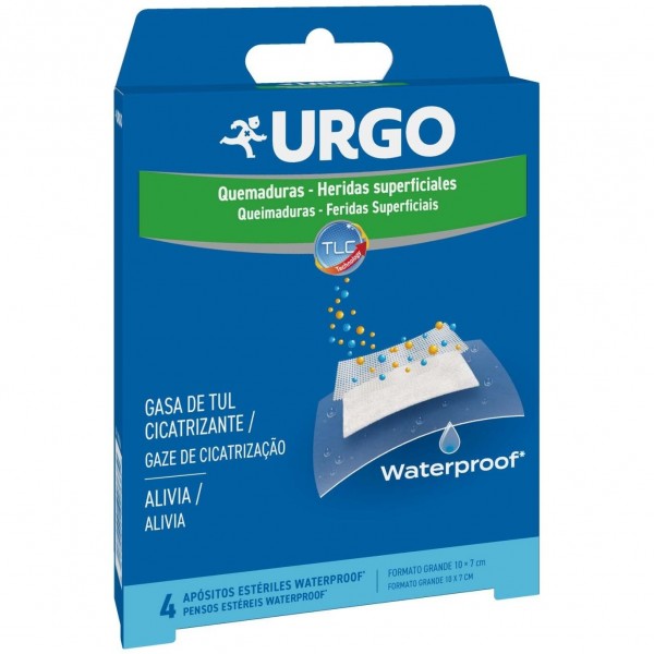 Urgo Apósitos Para Quemaduras Superficiales Resistentes Al Agua 10X7Cm 4U