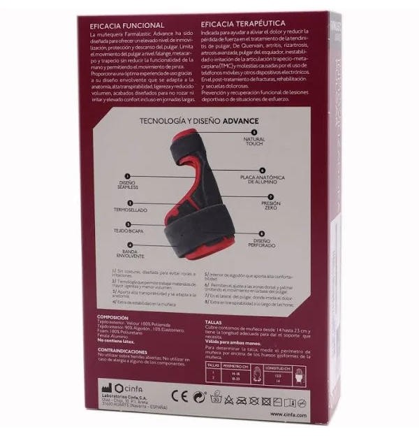 Muñequera Inmovilizadora Pulgar - Farmalastic Advance (1 Unidad Talla 1)