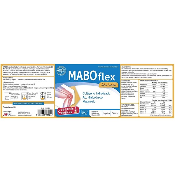 Maboflex (1 Envase 375 G Sabor Vainilla)