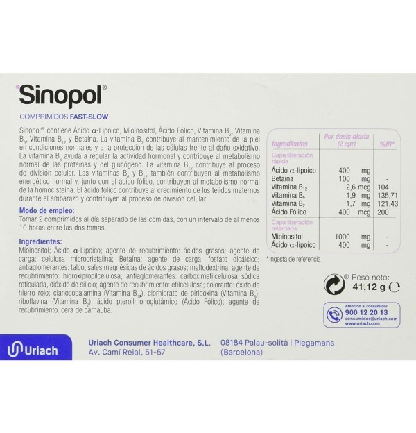 Sinopol, 32 Comprimidos. - Anota