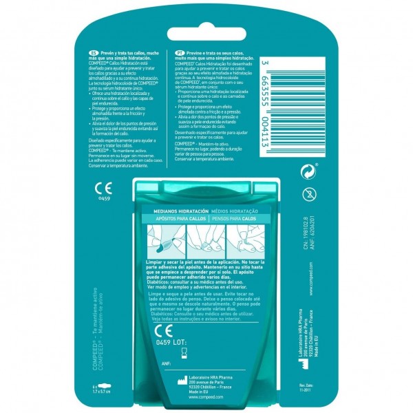 Compeed Callos Hidratación Continua Medianos, 6 Uds