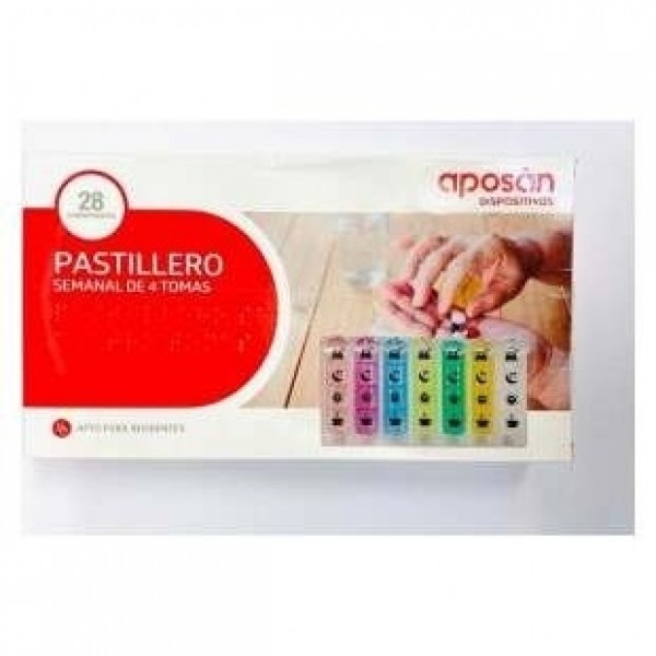 Aposán Pastillero Semanal 4 Tomas, 1 Unidad