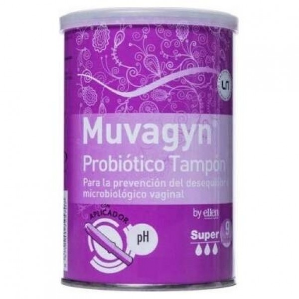 Muvagyn Probiótico Tampón Aplicador Super, 9 Unidades