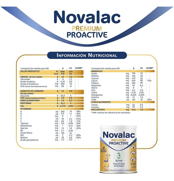 Novalac Premium Proactive 3 (1 Envase 800 G)