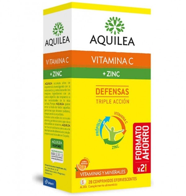 Aquilea Vitamina C + Zinc (28 Comprimidos Efervescentes)