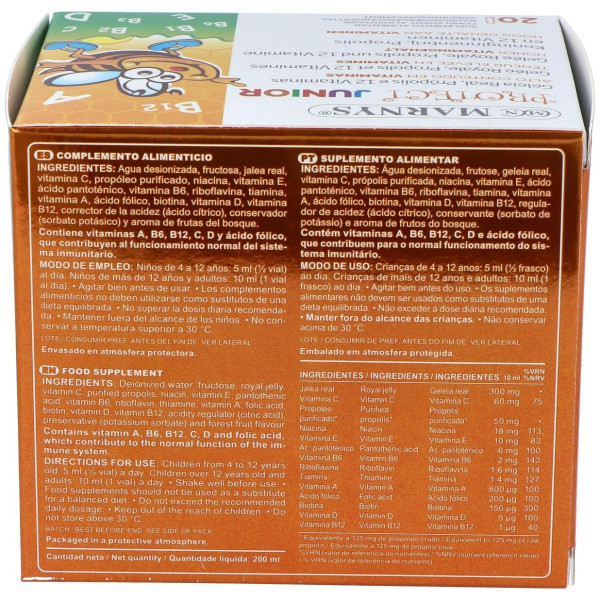 Marnys Protect Junior Suplemento Infantil Con Jalea Real En Viales