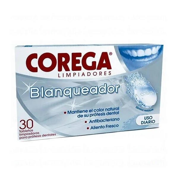 Corega Blanqueador - Limpieza Protesis Dental (30 Tabletas)