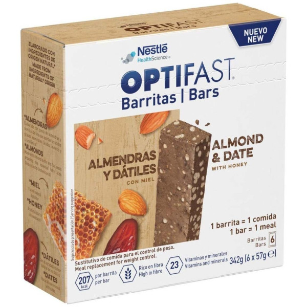 Optifast Barritas De Almendras Y Dátiles Con Miel 6Uds
