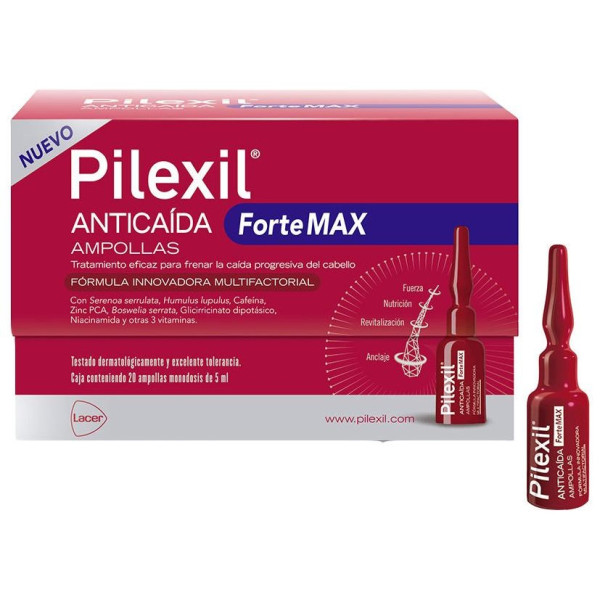 Pilexil Forte Max Ampollas Anticaída 20 X 5 Ml