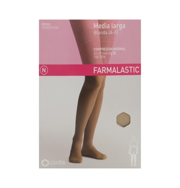 Media Larga (A-F) Compresion Normal - Farmalastic Blonda (Talla Mediana Color Beige)