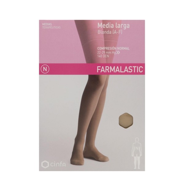 Media Larga (A-F) Compresion Normal - Farmalastic Blonda (Talla Extragrande Color Beige)