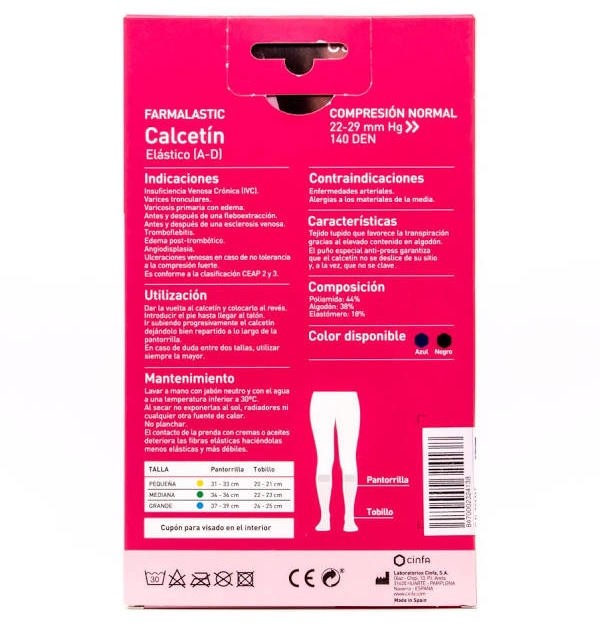 Calcetin - Farmalastic (Talla Grande Color Negro)