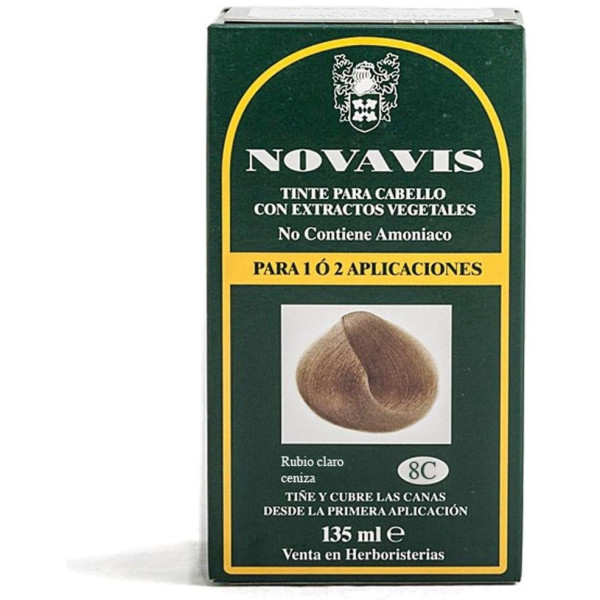 Tinte Novavis 8C Rubio Claro Ceniza 120Ml.