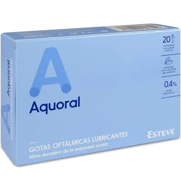 Aquoral - Gotas Oftalmicas Lubricantes Esteriles (20 Monodosis 0,5 Ml)