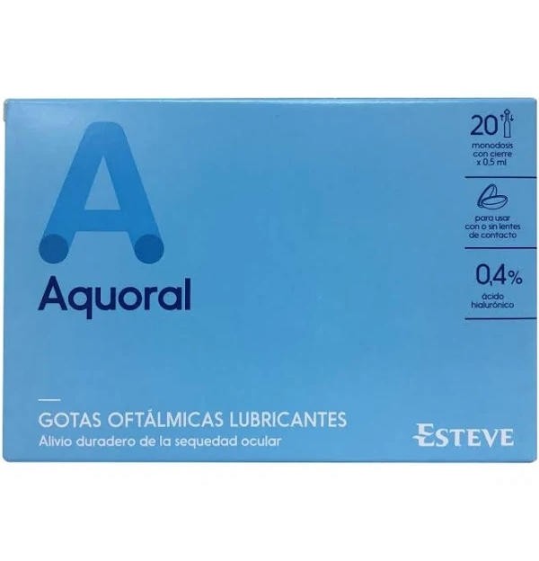 Aquoral - Gotas Oftalmicas Lubricantes Esteriles (20 Monodosis 0,5 Ml)