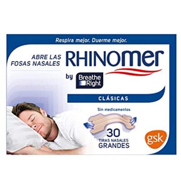 Breathe Right Clasicas - Tira Adh Nasal (30 Unidades)