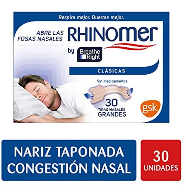 Breathe Right Clasicas - Tira Adh Nasal (30 Unidades)