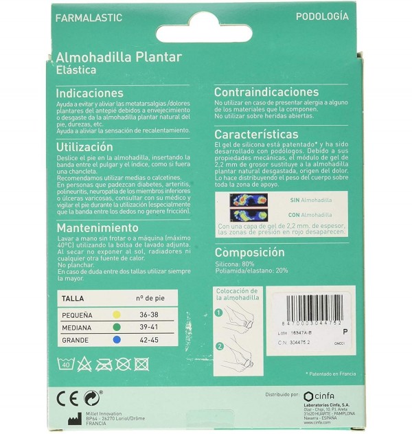 Almohadilla Plantar - Farmalastic Feet Calzado Cerrado (T- P)