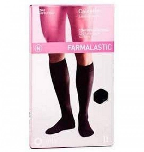Media Corta (A-D) Compresion Normal - Farmalastic (Talla Pequeña Color Negro)