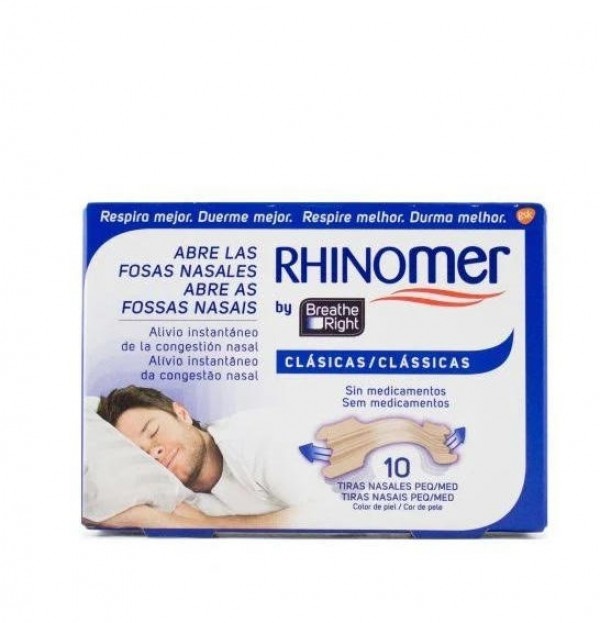 Breathe Right Clasicas - Tira Adh Nasal (10 Unidades Talla Pequeña-Mediana)