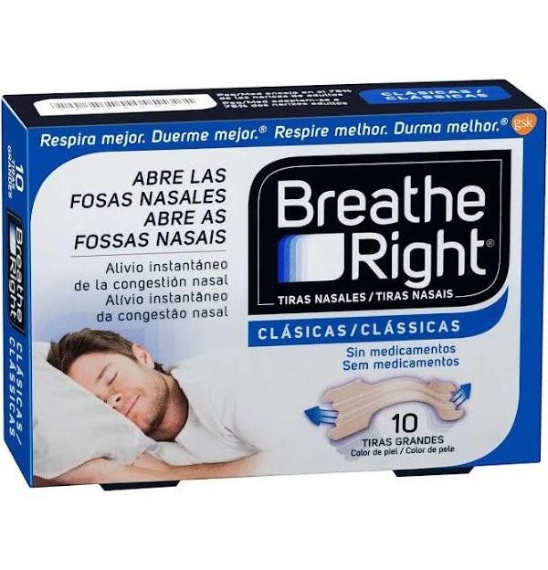 Breathe Right Clasicas - Tira Adh Nasal (10 Unidades)