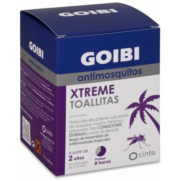 Goibi Antimosquitos Xtreme Toallitas Repelente, 16 Uds
