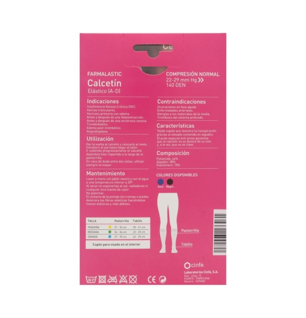 Calcetin - Farmalastic (Talla Pequeña Color Negro)