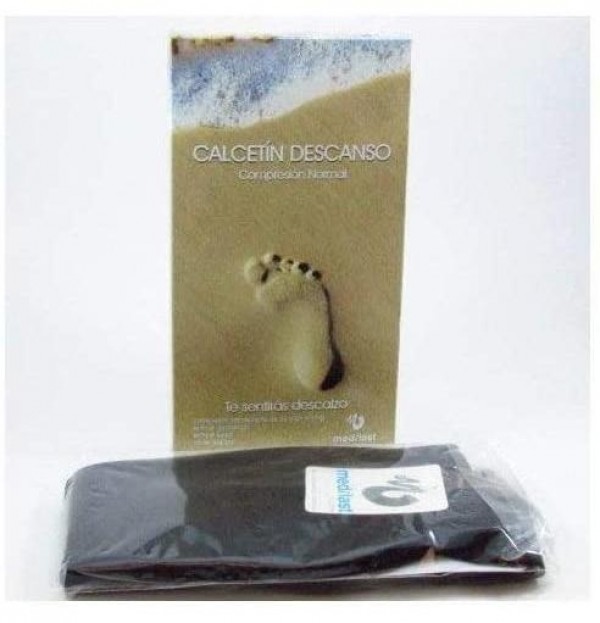 Calcetin Descanso Compresion Normal - Medilast Ref 300 (Talla Grande Color Negro)