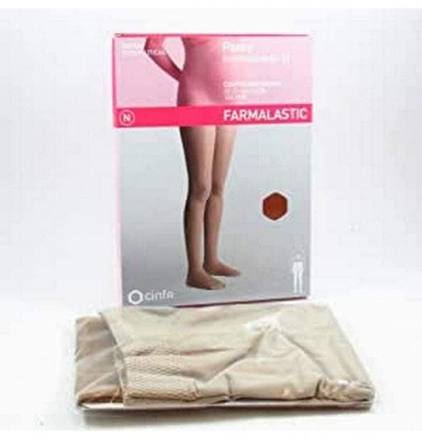 Panty Compresion Normal 140 Den Embarazada - Farmalastic (Talla Grande Color Beige)