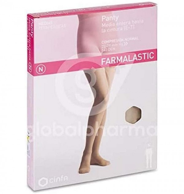 Panty Compresion Normal 140 Den - Farmalastic (Talla Pequeña Color Beige)