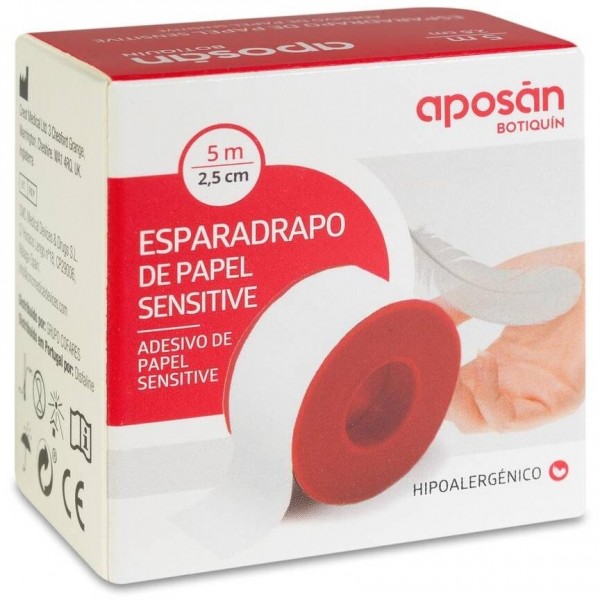 Aposán Esparadrapo Hipoalérgico Papel 5X2,5Cm 1Ud