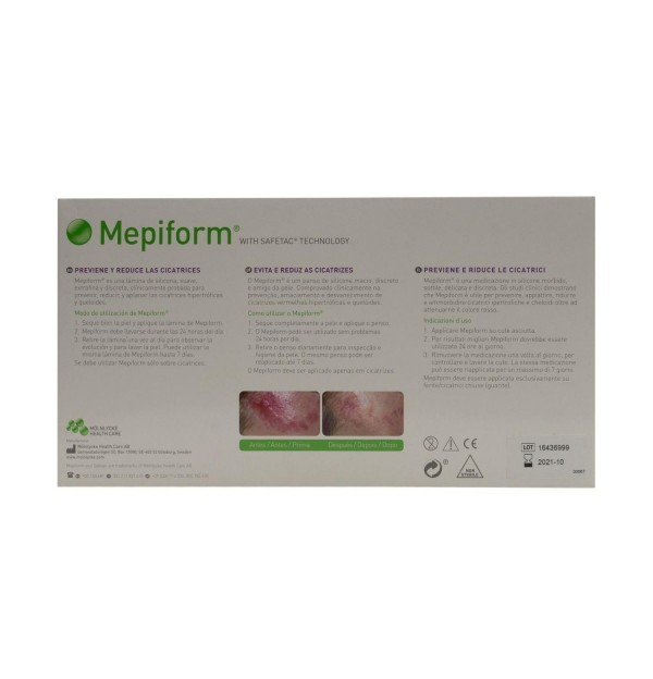 Mepiform Silicona Reductor De Cicatrices (5 Unidades 18 Cm X 10 Cm)