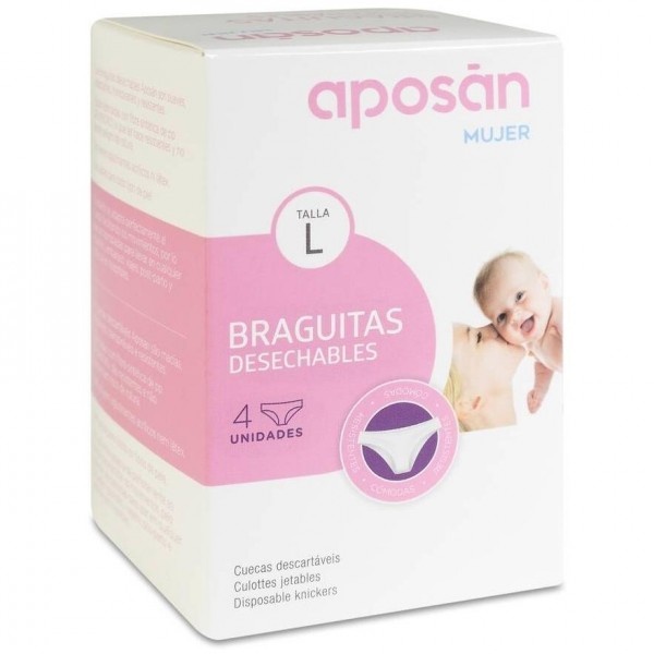 Aposán Braguitas Desechables Talla Grande, 4 Uds