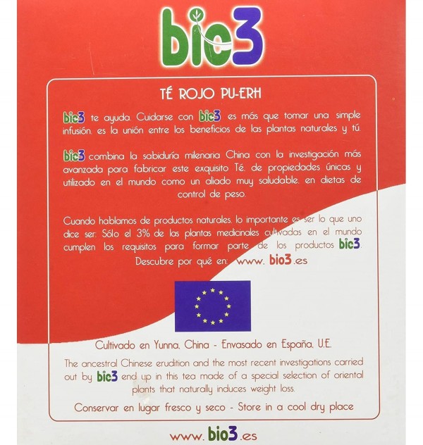 Bio3 Te Rojo (100 Filtros 1,5 G. - Bio3