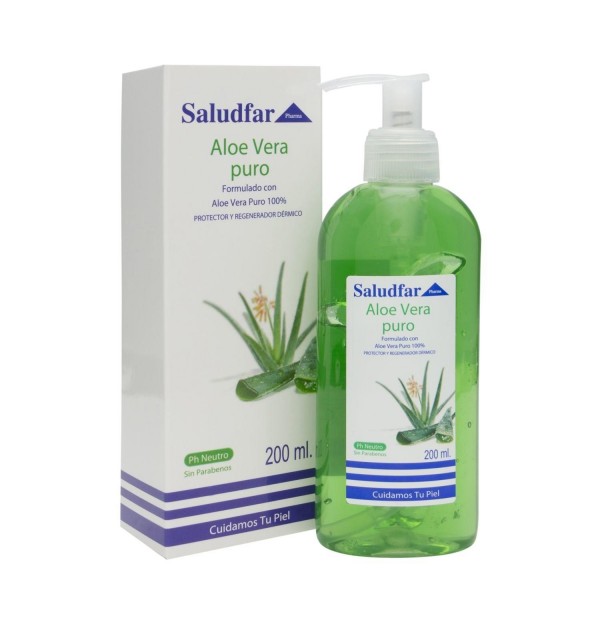 Aloe Vera Gel Jugo Puro - Saludfar-Pharma (1 Envase 200 Ml)